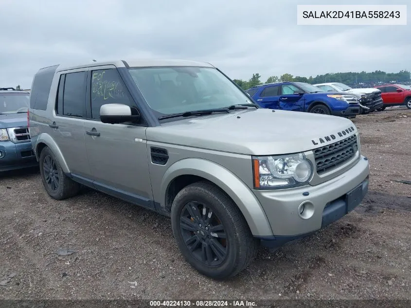 2011 Land Rover Lr4 VIN: SALAK2D41BA558243 Lot: 40224130