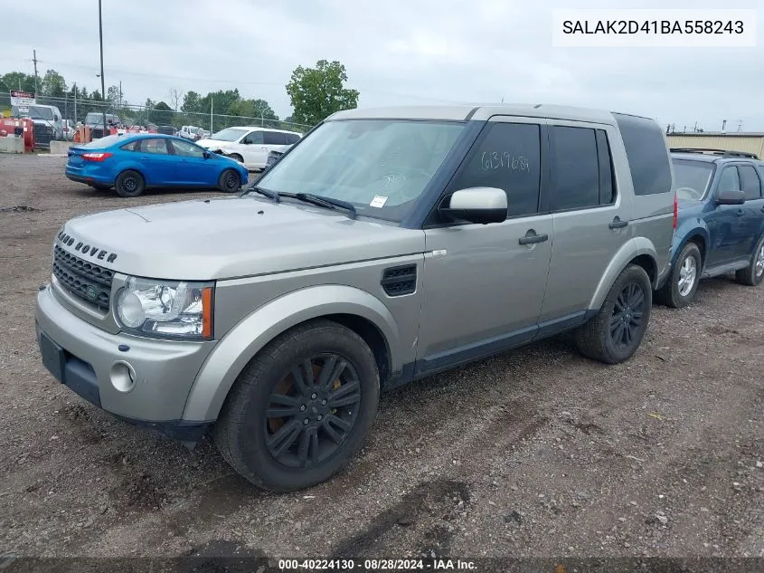 2011 Land Rover Lr4 VIN: SALAK2D41BA558243 Lot: 40224130