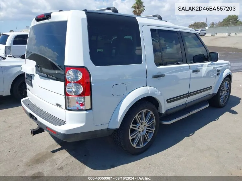 2011 Land Rover Lr4 VIN: SALAK2D46BA557203 Lot: 40359987