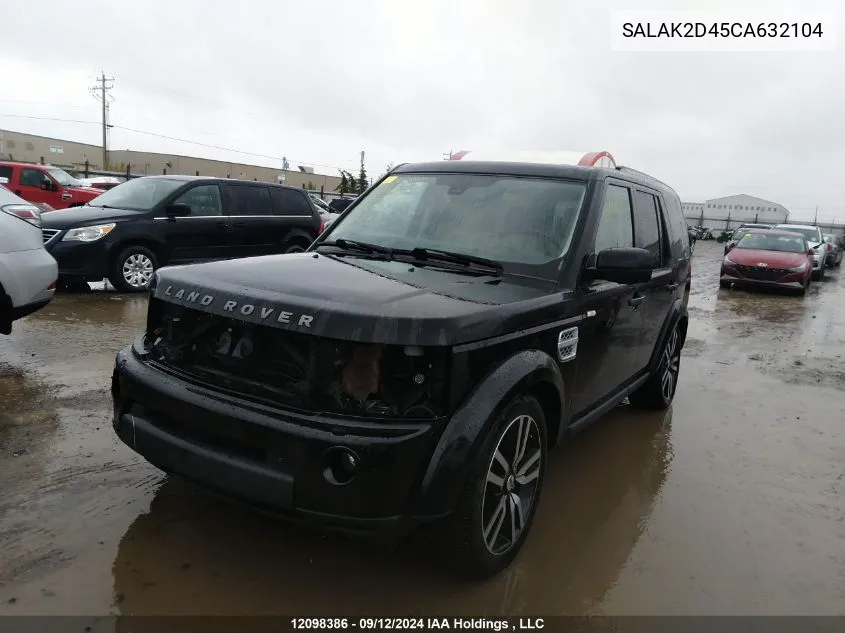 2012 Land Rover Lr4 VIN: SALAK2D45CA632104 Lot: 12098386