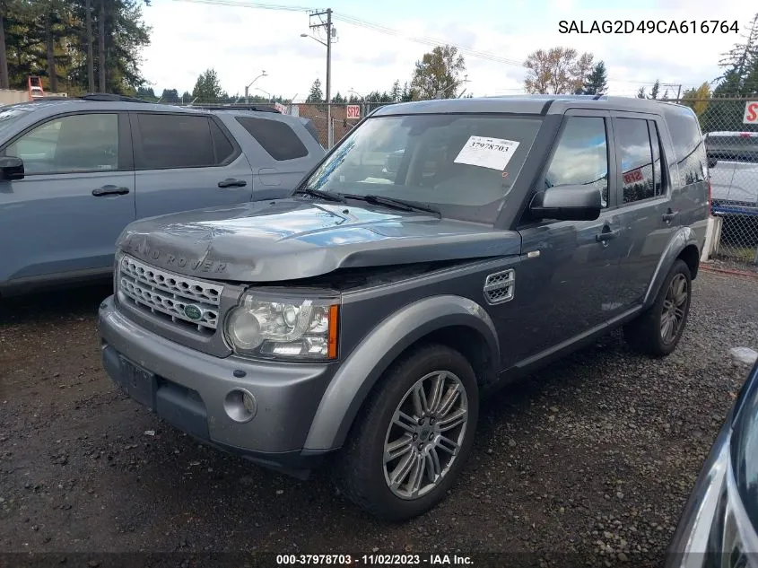 2012 Land Rover Lr4 Hse VIN: SALAG2D49CA616764 Lot: 37978703