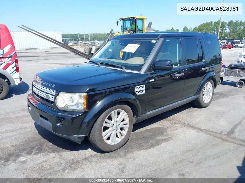 2012 Land Rover Lr4 VIN: SALAG2D40CA628981 Lot: 39592465