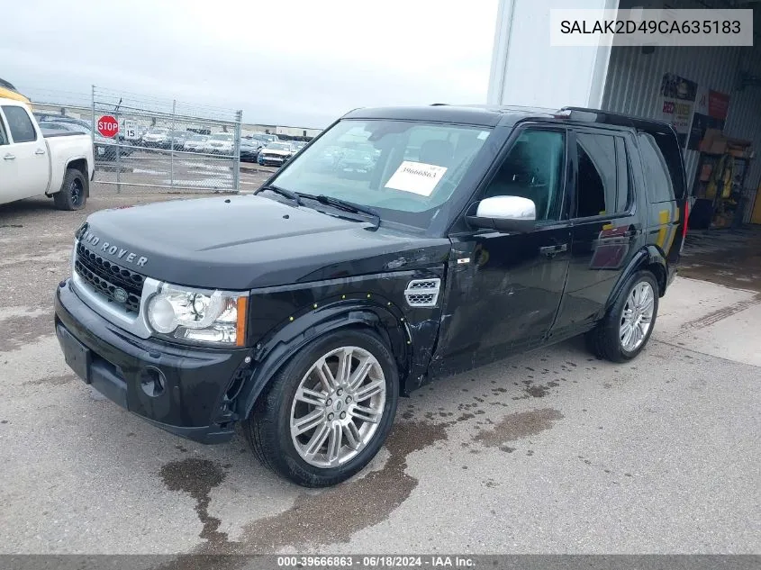 2012 Land Rover Lr4 VIN: SALAK2D49CA635183 Lot: 39666863