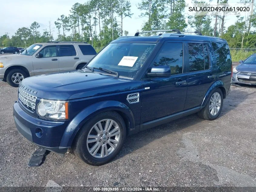 2012 Land Rover Lr4 VIN: SALAG2D49CA619020 Lot: 39939395