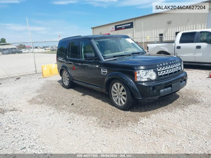 2012 Land Rover Lr4 VIN: SALAK2D46CA627204 Lot: 40277586