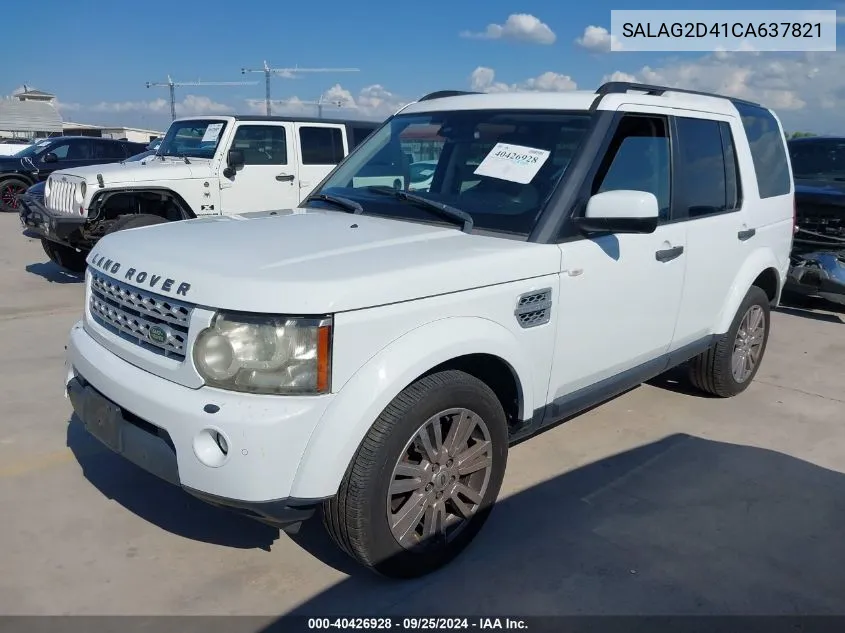 2012 Land Rover Lr4 VIN: SALAG2D41CA637821 Lot: 40426928