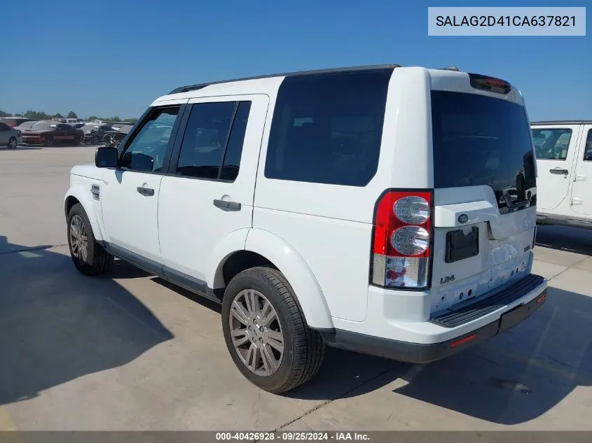 2012 Land Rover Lr4 VIN: SALAG2D41CA637821 Lot: 40426928