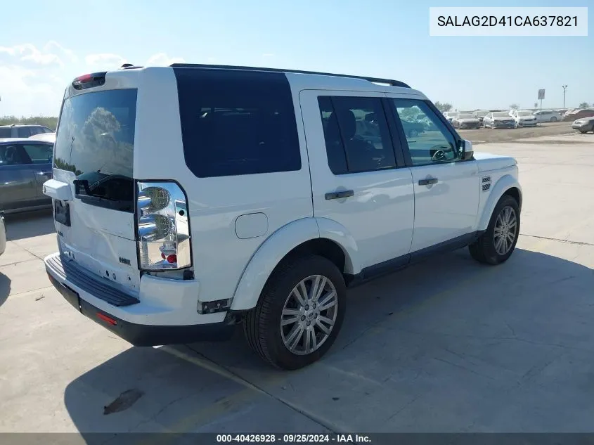 2012 Land Rover Lr4 VIN: SALAG2D41CA637821 Lot: 40426928