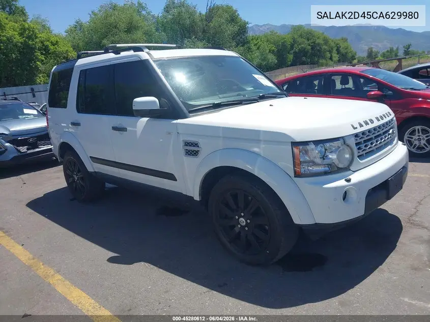 2012 Land Rover Lr4 VIN: SALAK2D45CA629980 Lot: 45280612