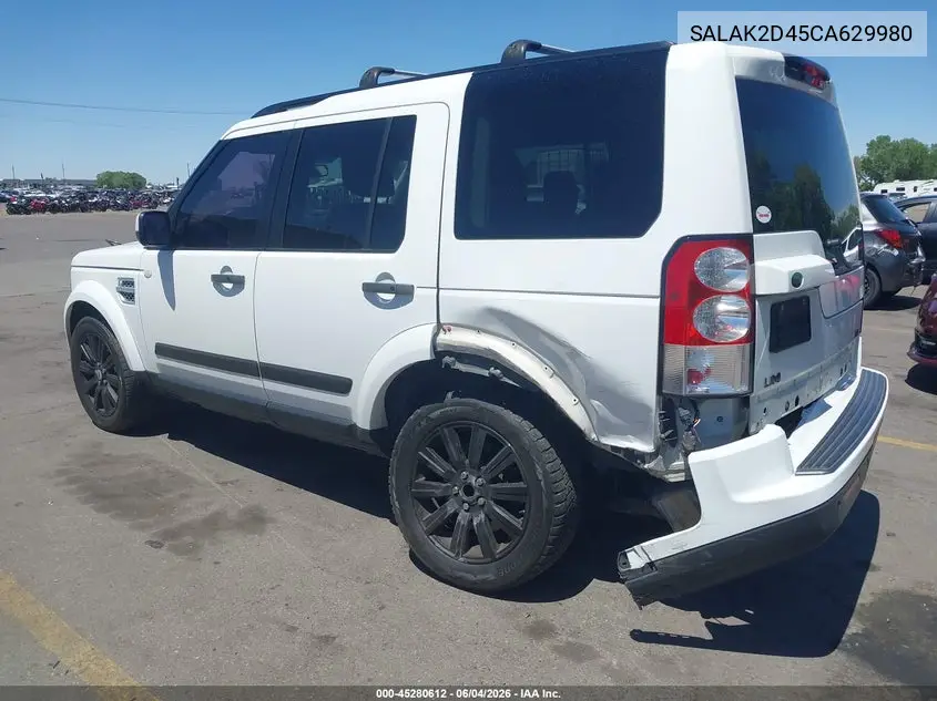 2012 Land Rover Lr4 VIN: SALAK2D45CA629980 Lot: 45280612