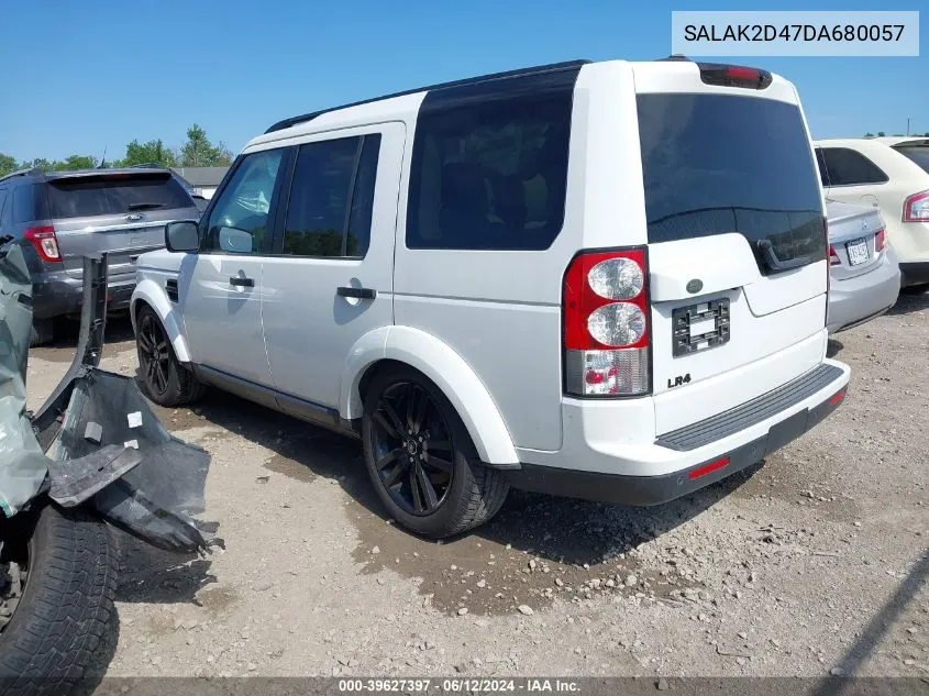 2013 Land Rover Lr4 VIN: SALAK2D47DA680057 Lot: 39627397