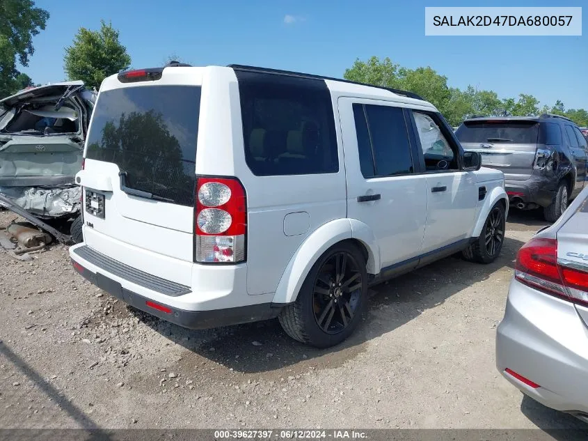 2013 Land Rover Lr4 VIN: SALAK2D47DA680057 Lot: 39627397