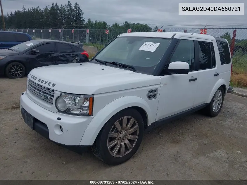 2013 Land Rover Lr4 VIN: SALAG2D40DA660721 Lot: 39791289