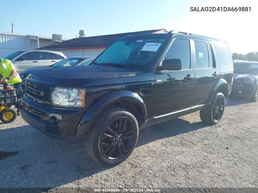 2013 Land Rover Lr4 VIN: SALAG2D41DA669881 Lot: 40349590