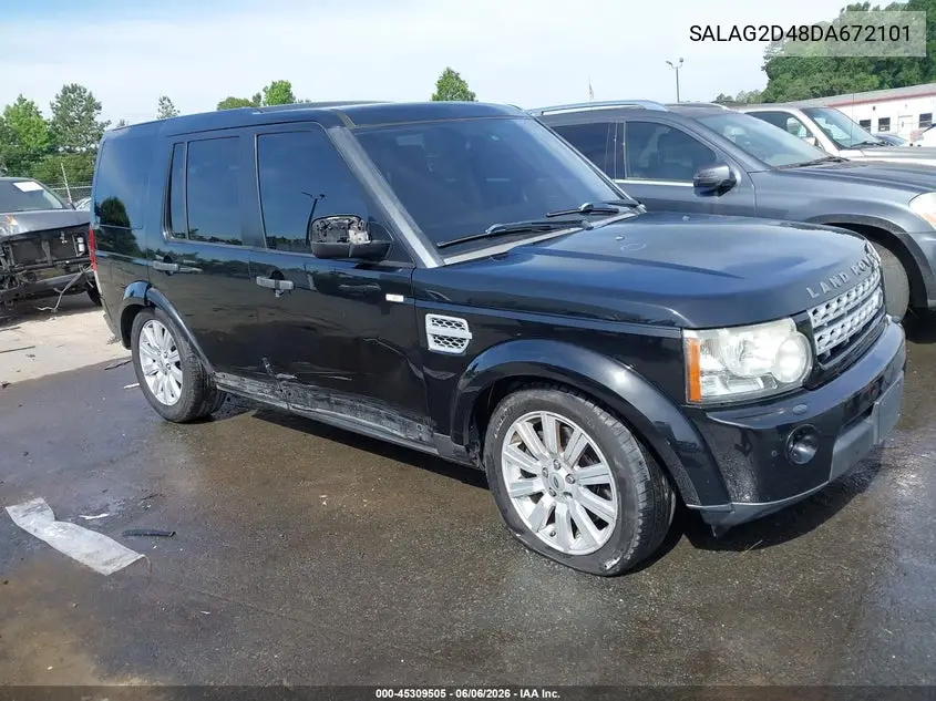 2013 Land Rover Lr4 VIN: SALAG2D48DA672101 Lot: 45309505