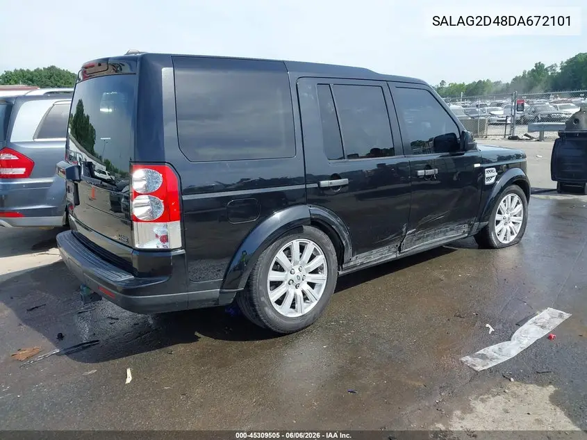 2013 Land Rover Lr4 VIN: SALAG2D48DA672101 Lot: 45309505