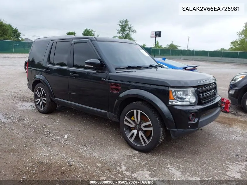 2014 Land Rover Lr4 VIN: SALAK2V66EA726981 Lot: 39380900