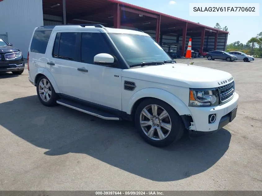 SALAG2V61FA770602 2015 Land Rover Lr4 Hse