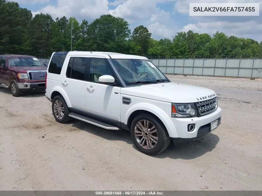 2015 Land Rover Lr4 VIN: SALAK2V66FA757455 Lot: 39681068