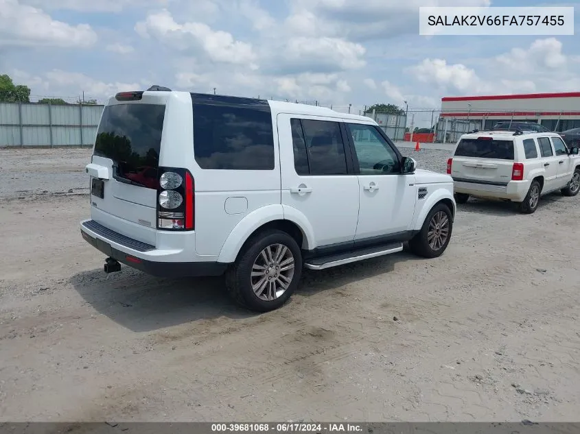 2015 Land Rover Lr4 VIN: SALAK2V66FA757455 Lot: 39681068