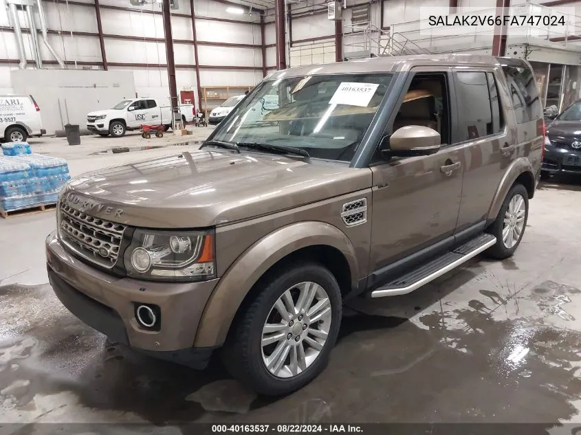 2015 Land Rover Lr4 VIN: SALAK2V66FA747024 Lot: 40163537