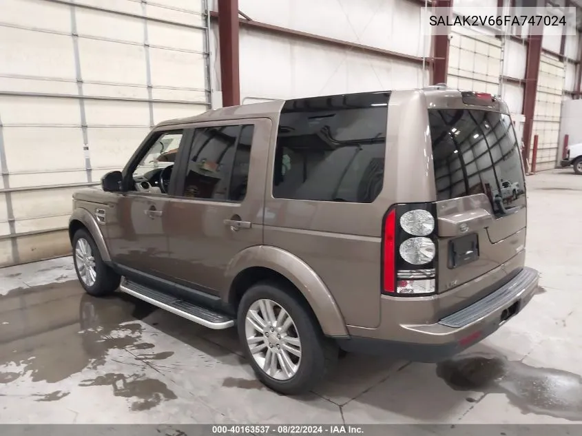 2015 Land Rover Lr4 VIN: SALAK2V66FA747024 Lot: 40163537