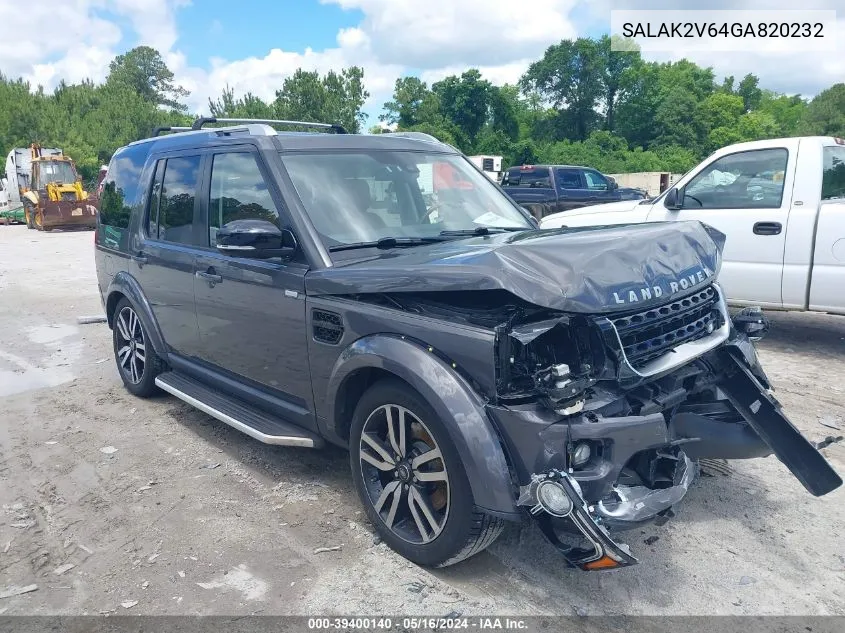 SALAK2V64GA820232 2016 Land Rover Lr4