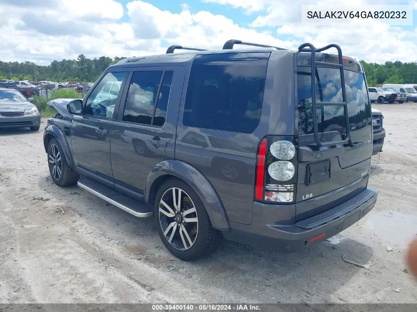 SALAK2V64GA820232 2016 Land Rover Lr4