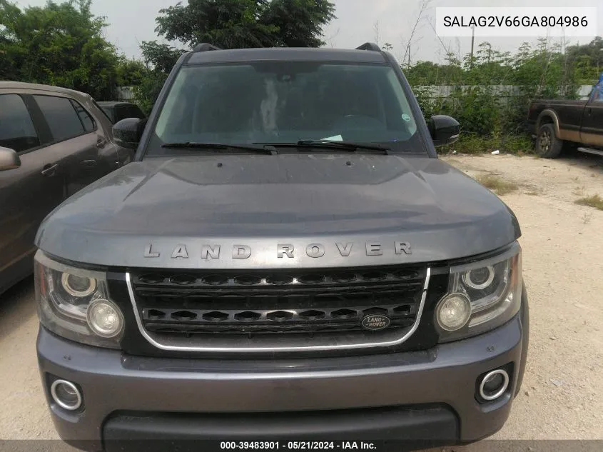 2016 Land Rover Lr4 VIN: SALAG2V66GA804986 Lot: 39483901