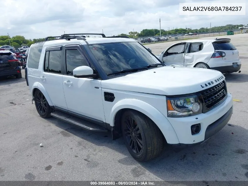 2016 Land Rover Lr4 VIN: SALAK2V68GA784237 Lot: 39564083