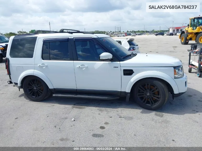 2016 Land Rover Lr4 VIN: SALAK2V68GA784237 Lot: 39564083