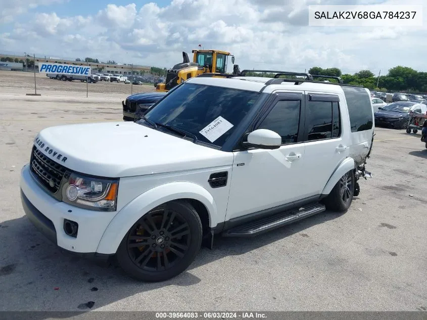 2016 Land Rover Lr4 VIN: SALAK2V68GA784237 Lot: 39564083