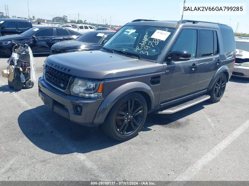 2016 Land Rover Lr4 VIN: SALAK2V66GA799285 Lot: 39780117