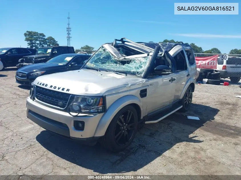 2016 Land Rover Lr4 VIN: SALAG2V60GA816521 Lot: 40248964