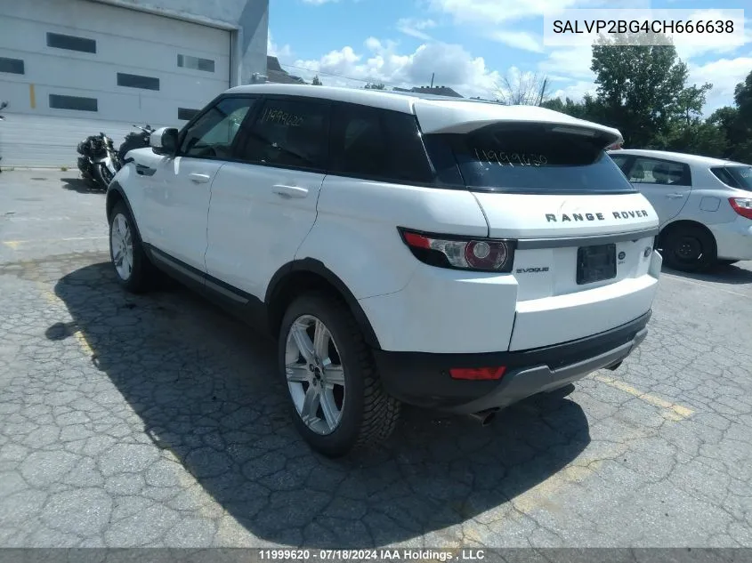 2012 Land Rover Range Rover Evoque VIN: SALVP2BG4CH666638 Lot: 11999620