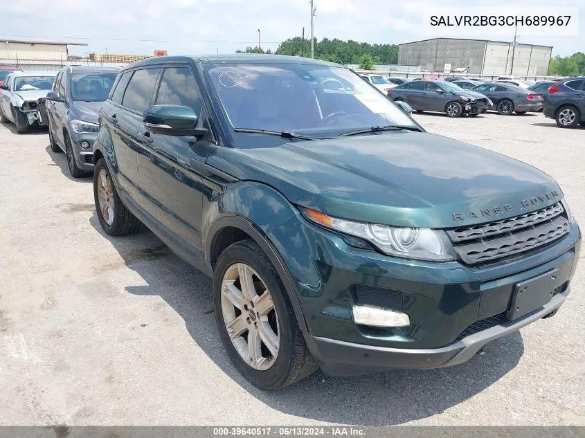 2012 Land Rover Range Rover Evoque Pure Plus VIN: SALVR2BG3CH689967 Lot: 39640517