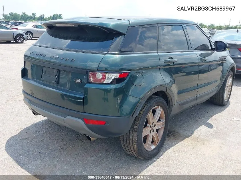 2012 Land Rover Range Rover Evoque Pure Plus VIN: SALVR2BG3CH689967 Lot: 39640517