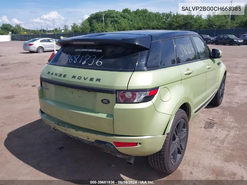 2012 Land Rover Range Rover Evoque Pure Plus VIN: SALVP2BG0CH668385 Lot: 39681836