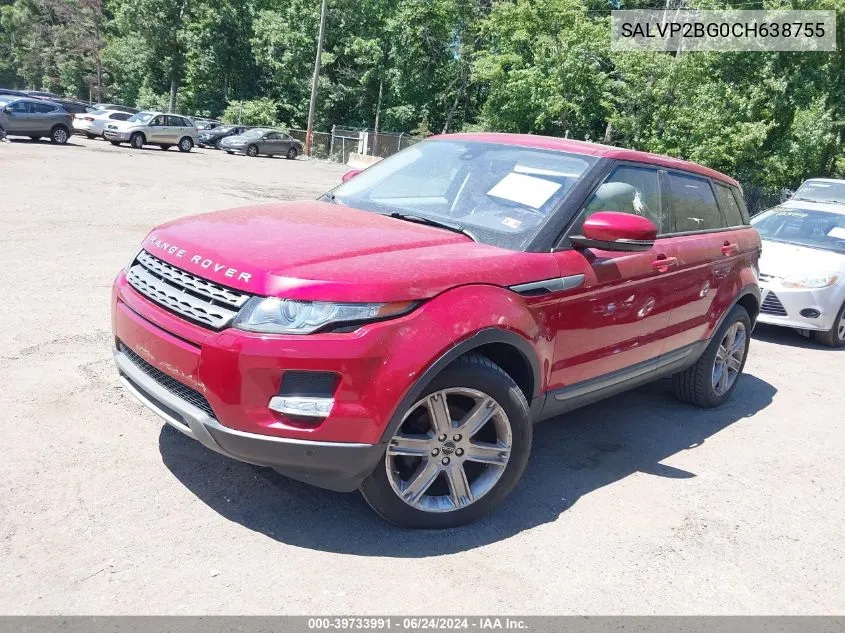 2012 Land Rover Range Rover Evoque Pure Plus VIN: SALVP2BG0CH638755 Lot: 39733991