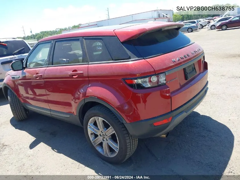 2012 Land Rover Range Rover Evoque Pure Plus VIN: SALVP2BG0CH638755 Lot: 39733991