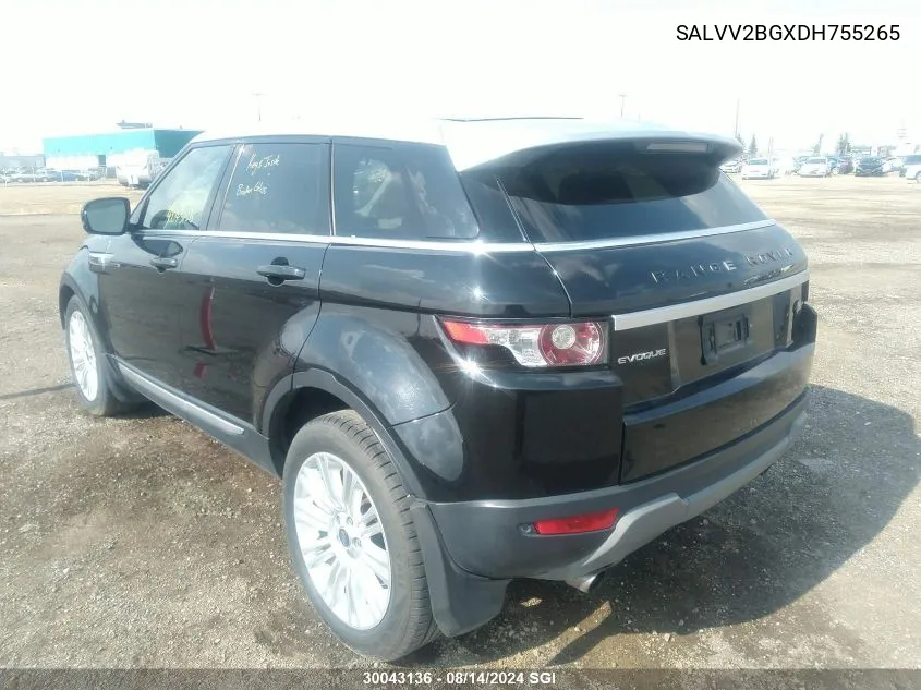 2013 Land Rover Range Rover Evoque Prestige Premium VIN: SALVV2BGXDH755265 Lot: 30043136