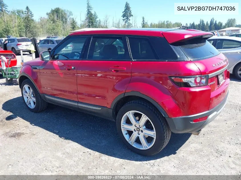 2013 Land Rover Range Rover Evoque Pure VIN: SALVP2BG7DH747036 Lot: 39826823