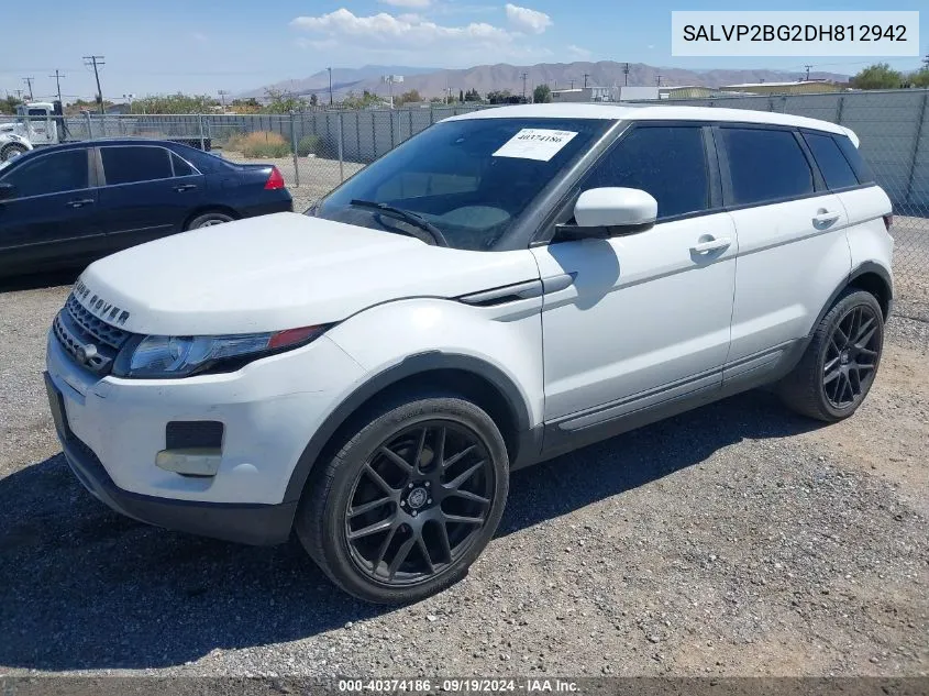 2013 Land Rover Range Rover Evoque Pure VIN: SALVP2BG2DH812942 Lot: 40374186