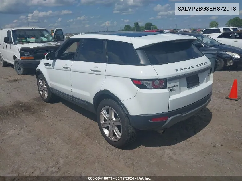 2014 Land Rover Range Rover Evoque Pure VIN: SALVP2BG3EH872018 Lot: 39418073