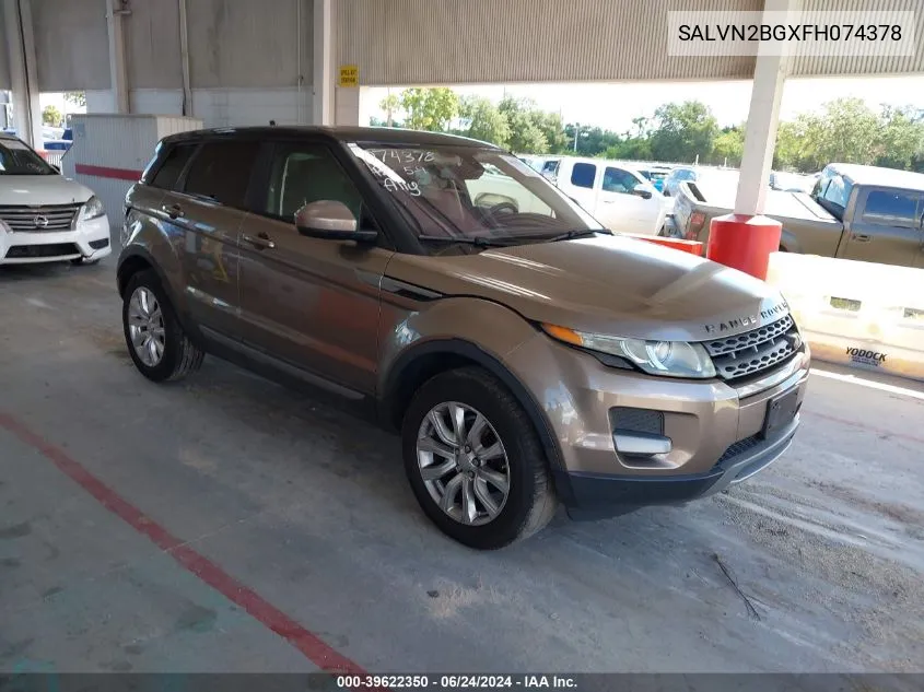 SALVN2BGXFH074378 2015 Land Rover Range Rover Evoque Pure