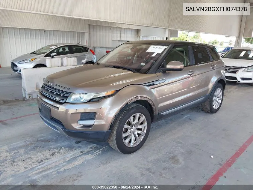 SALVN2BGXFH074378 2015 Land Rover Range Rover Evoque Pure