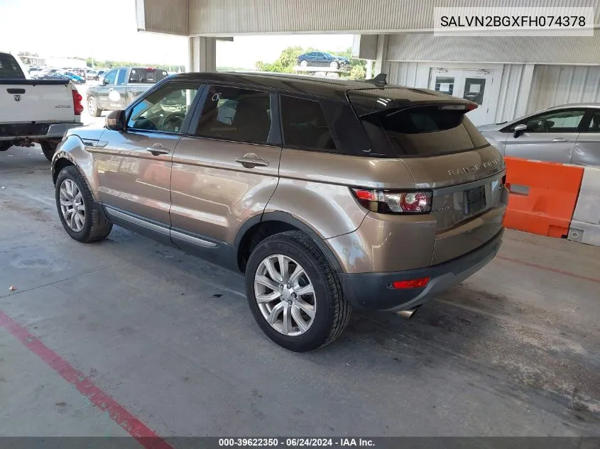 2015 Land Rover Range Rover Evoque Pure VIN: SALVN2BGXFH074378 Lot: 39622350