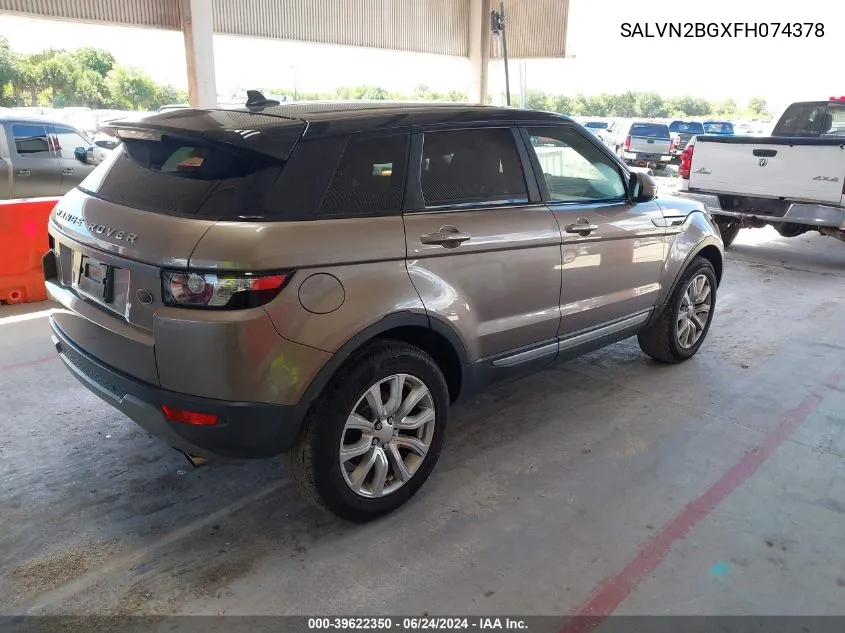 2015 Land Rover Range Rover Evoque Pure VIN: SALVN2BGXFH074378 Lot: 39622350