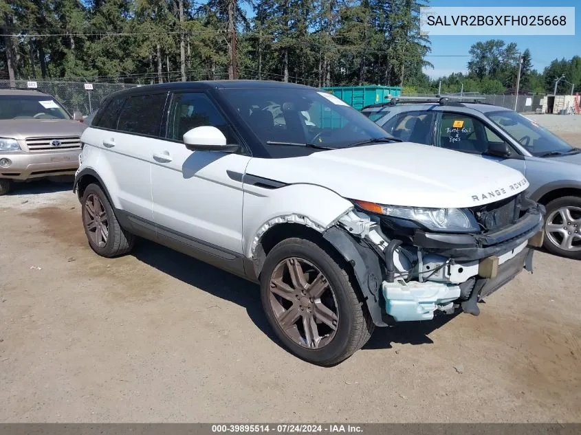 2015 Land Rover Range Rover Evoque Pure VIN: SALVR2BGXFH025668 Lot: 39895514