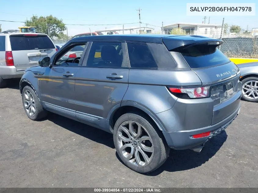 2015 Land Rover Range Rover Evoque Pure VIN: SALVP2BG6FH047978 Lot: 39934854